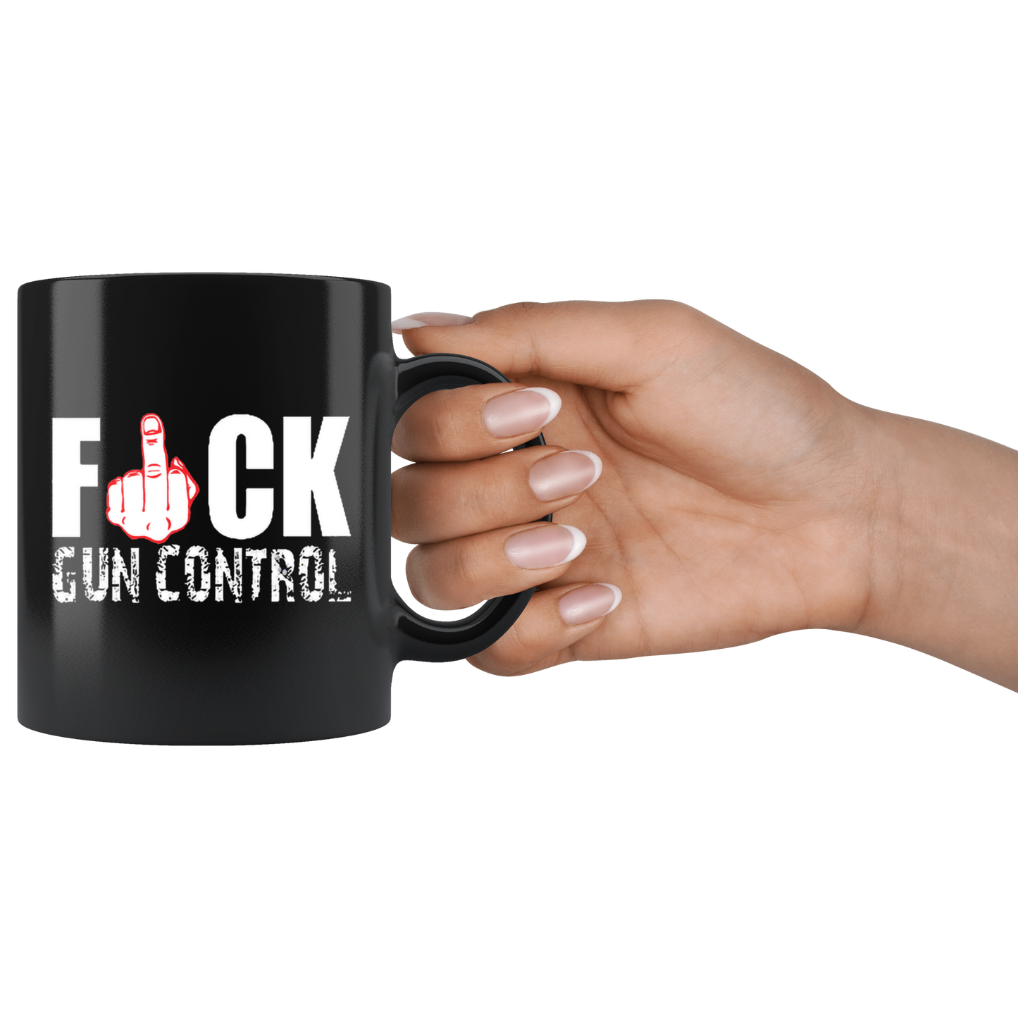 Fuck Gun Control With Red Middle Finger