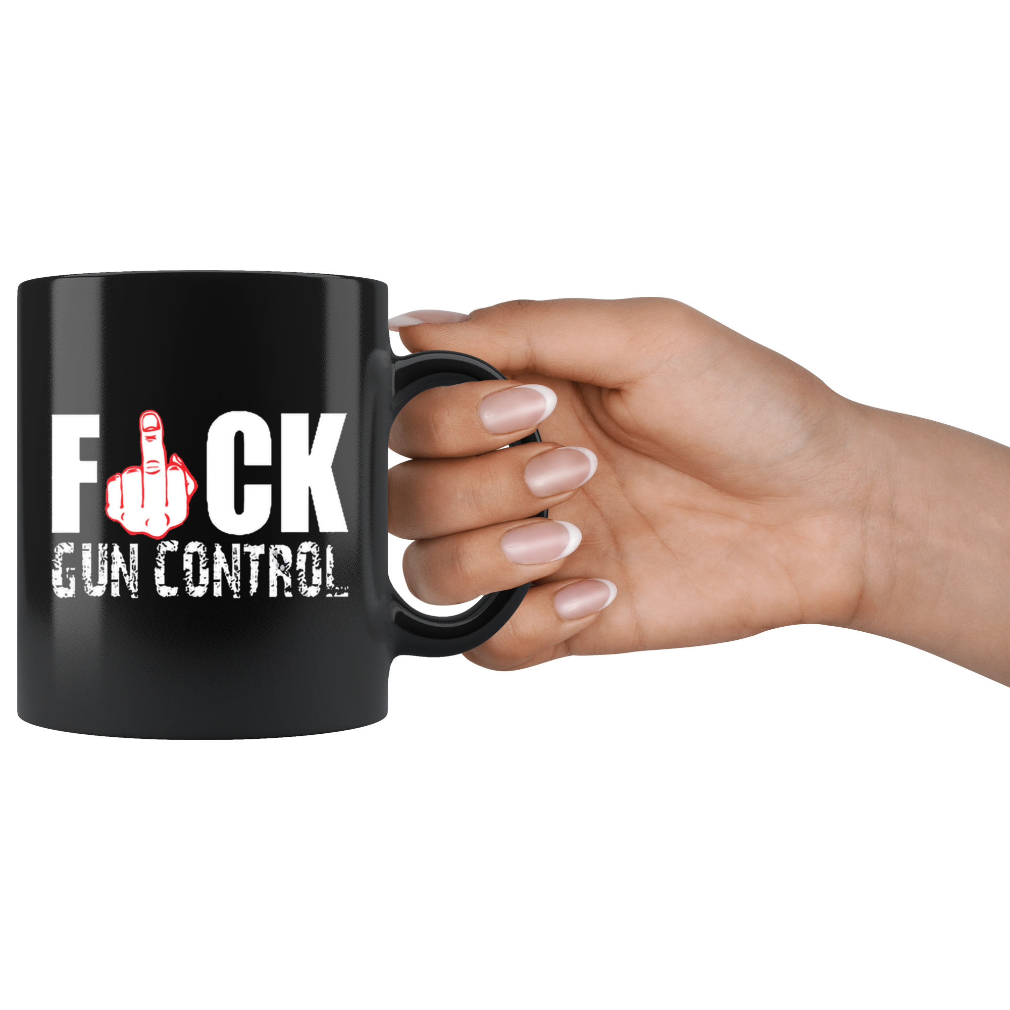 Fuck Gun Control With Red Middle Finger