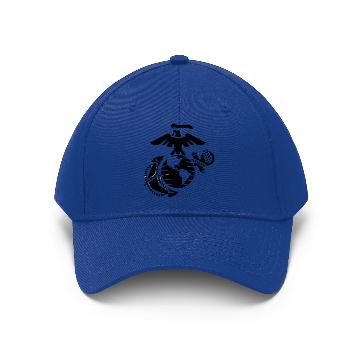 USMC Symbol Twill Cap Marine Corps Pride Hat in blue with black emblem