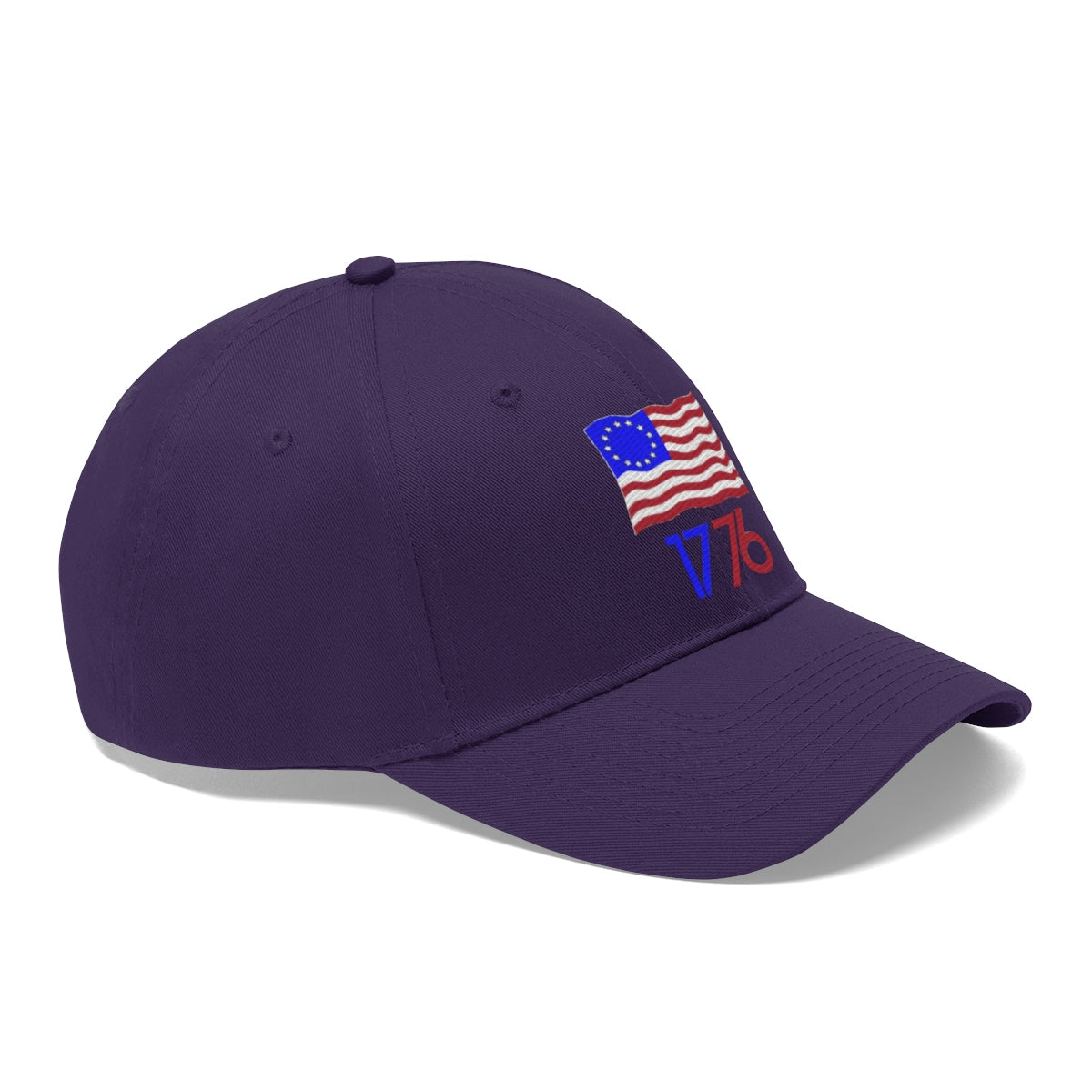 Betsy Ross Flag 1776 Twill Cap in dark blue with flag design and 1776 embroidery