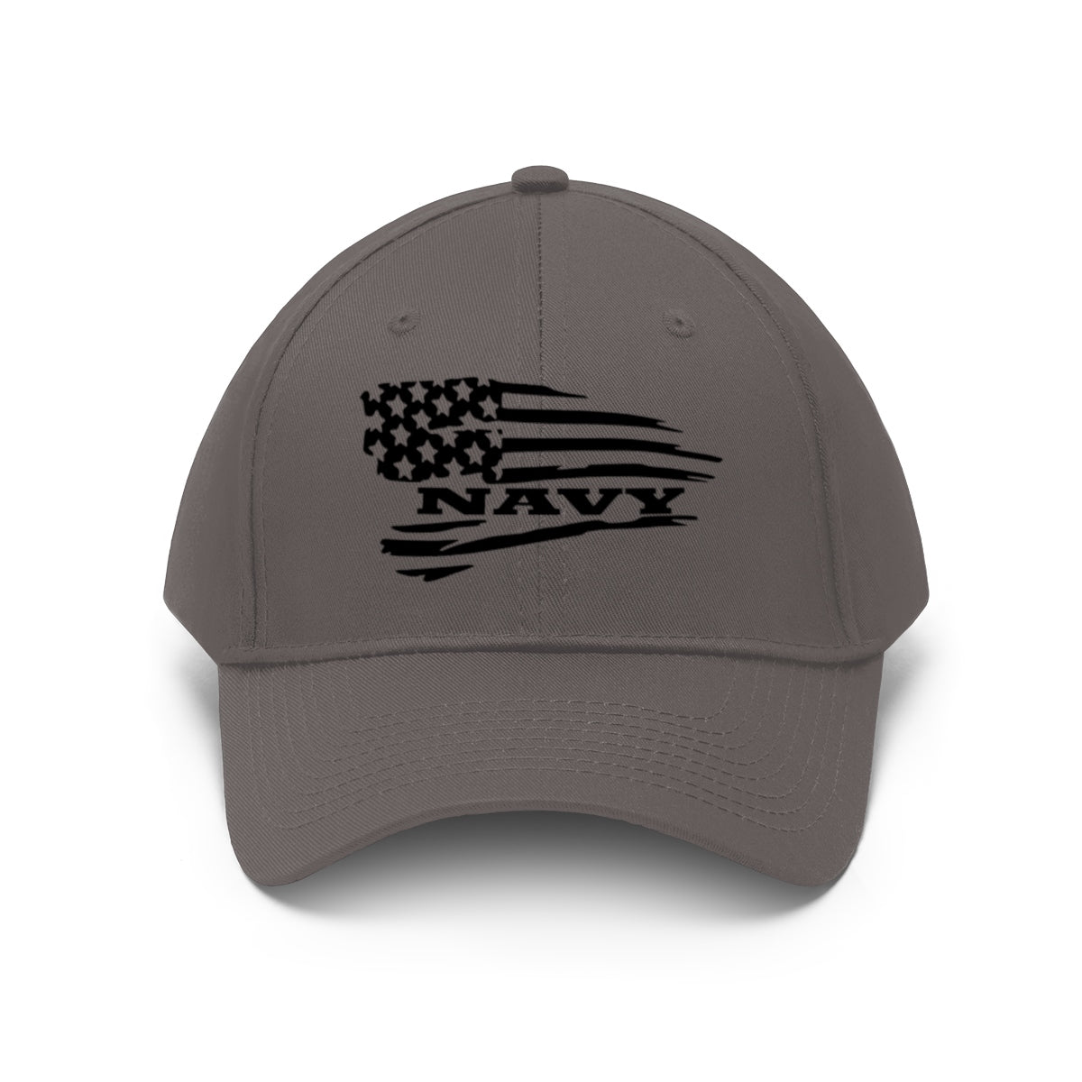 Navy On Distressed American Flag Twill Cap