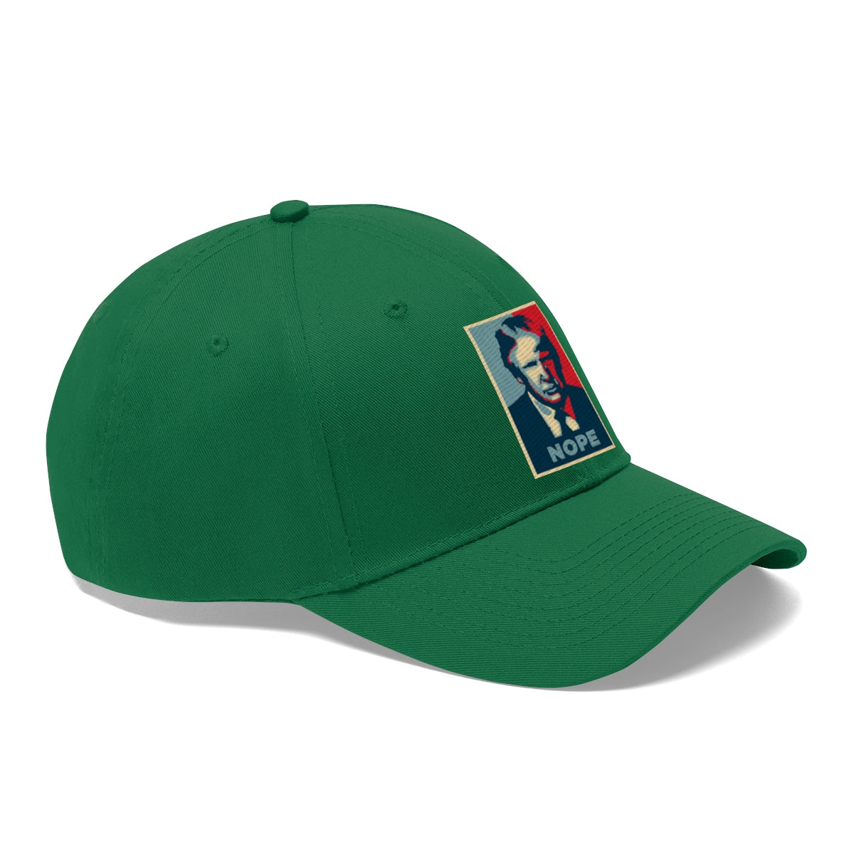 Vintage Nope Baseball Cap Inspired by Trump in green with a retro design and political statement.
