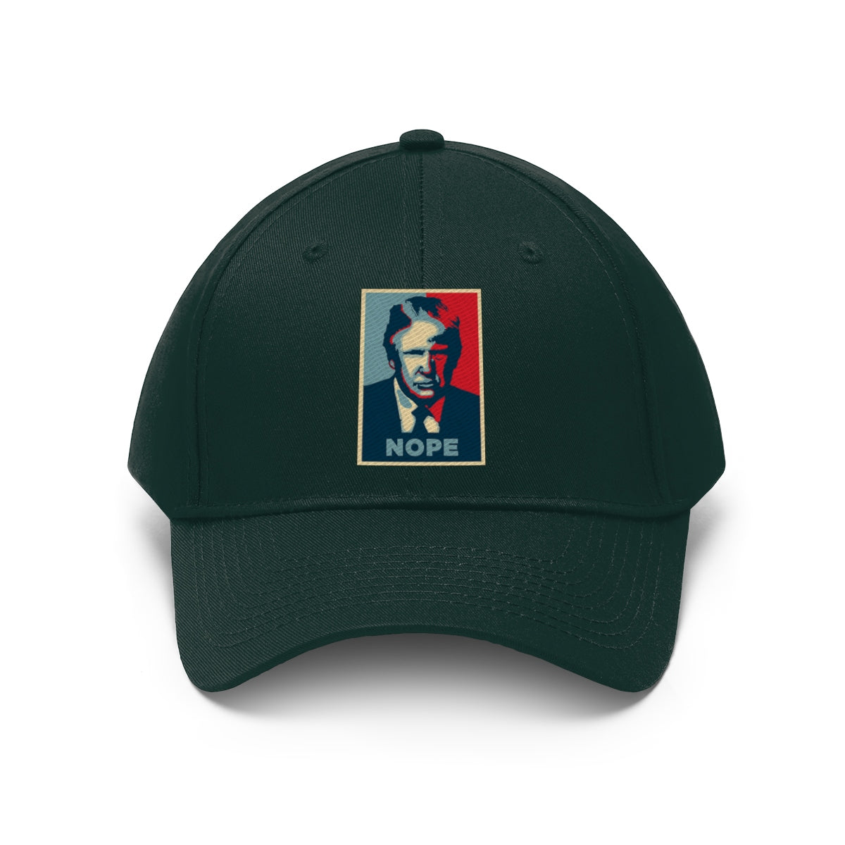 Vintage Nope Baseball Cap Inspired by Trump with political artwork and bold message.