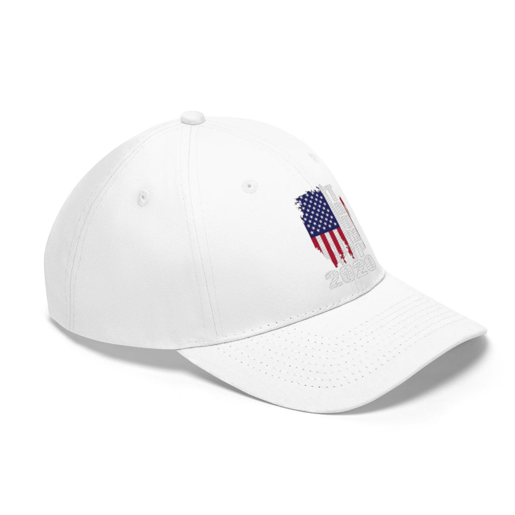 Vertical Distressed American Flag 2020 Trump Twill Cap