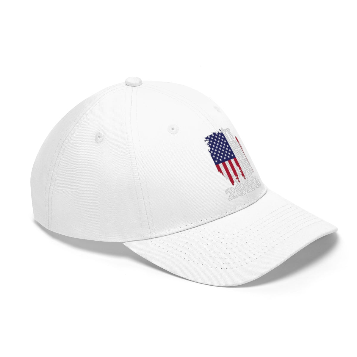Vertical Distressed American Flag 2020 Trump Twill Cap