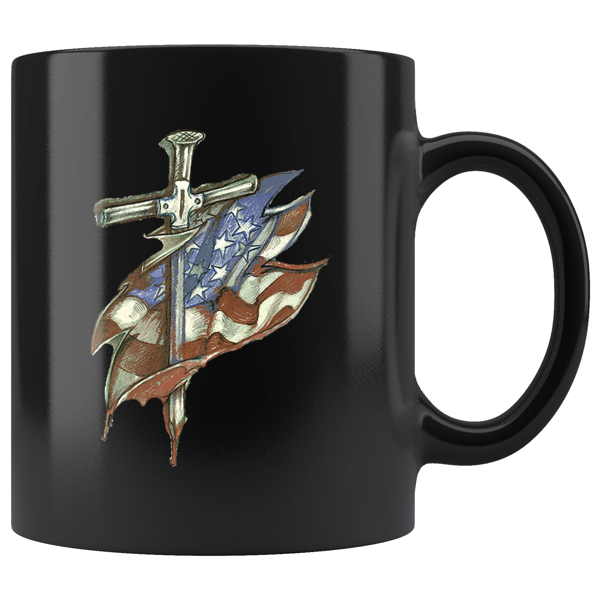 Dagger And American Flag Cup