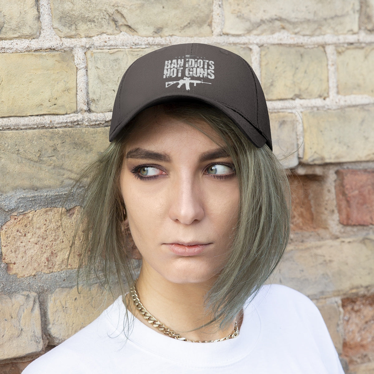 Ban Idiots Not Guns Twill Cap Hat
