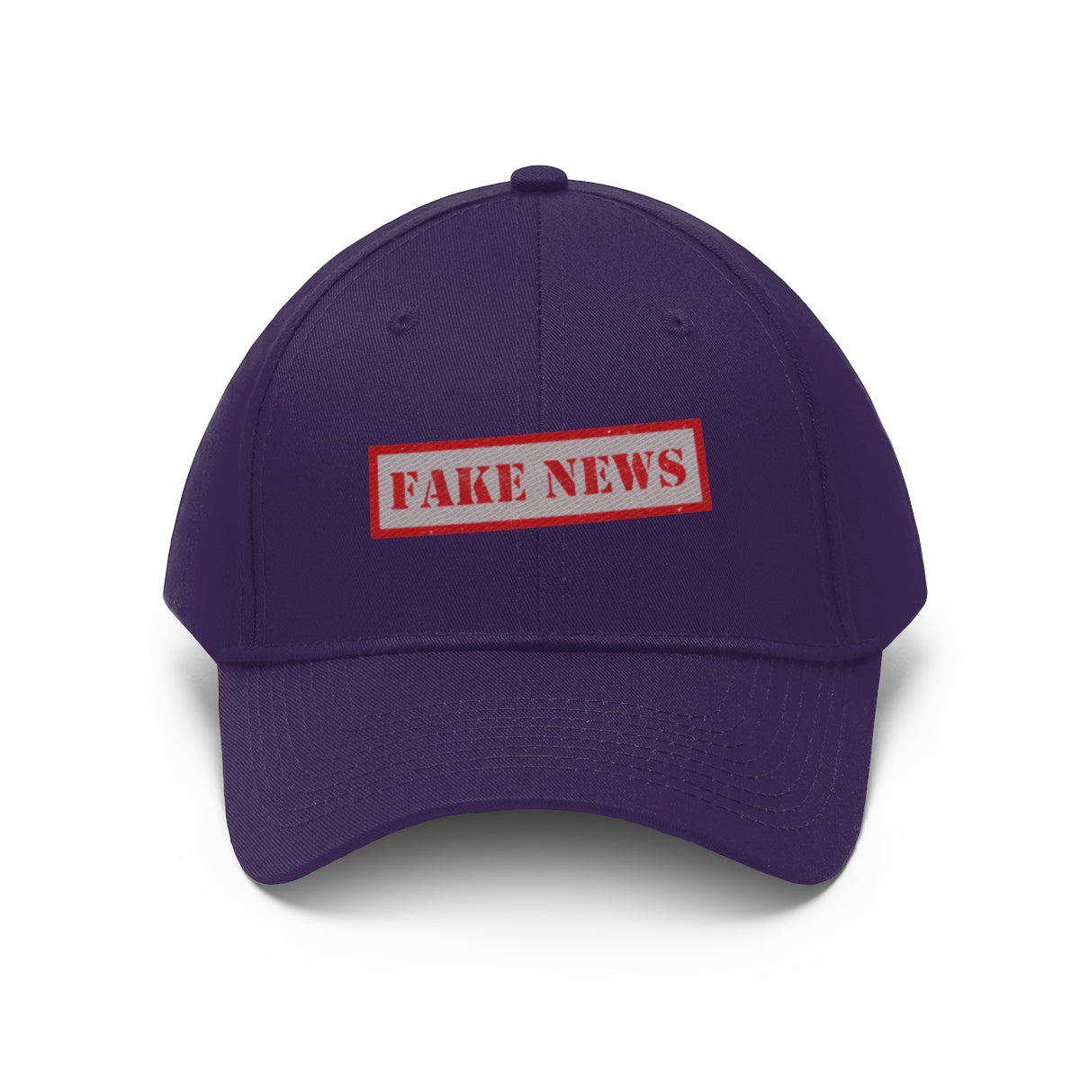 Fake News Twill Cap Bold Humor Casual Wear Hat with a playful design for bold statement and satire.