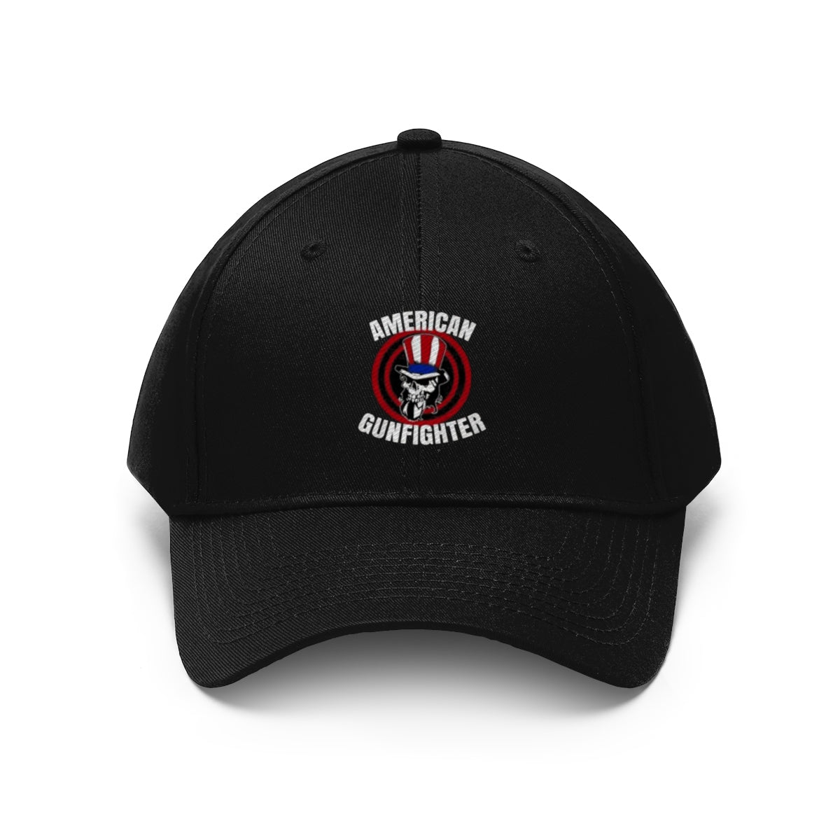 American Gunfighter Twill Cap Western Style Graphic Cap in black with bold front logo design.