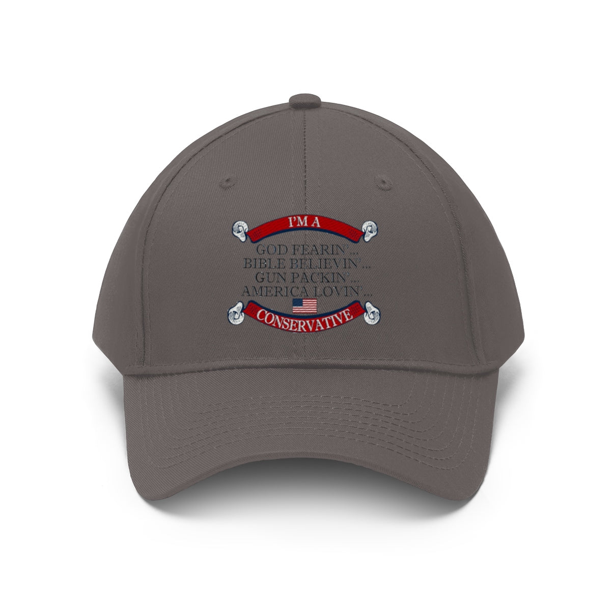 America Lovin' Conservative Twill Cap featuring a bold statement design celebrating traditional American values.