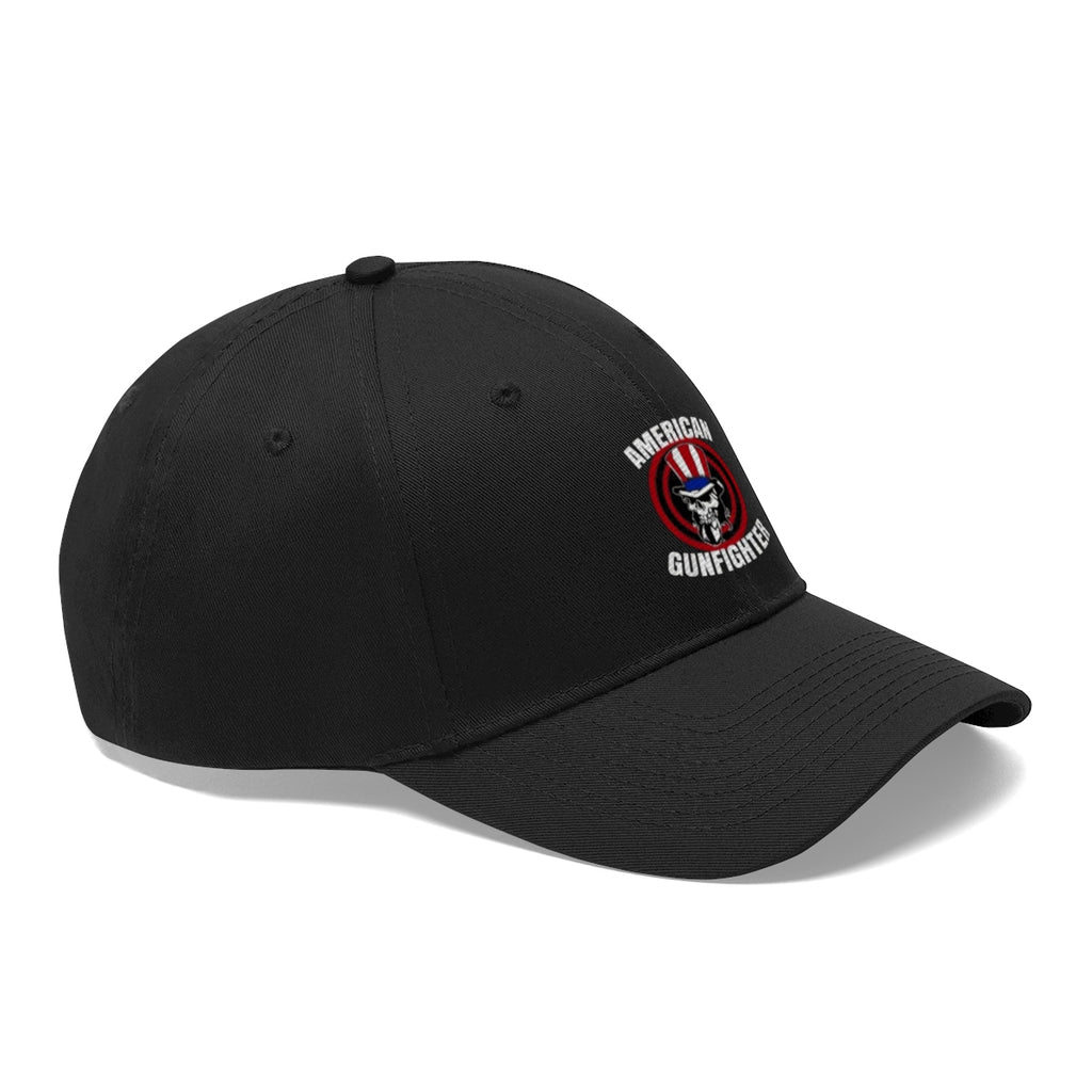 American Gunfighter Twill Cap Western Style Graphic Cap in black with bold logo design.