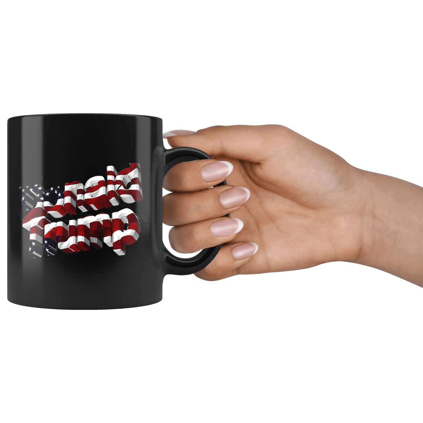 Donald Trump As American Flag Blk