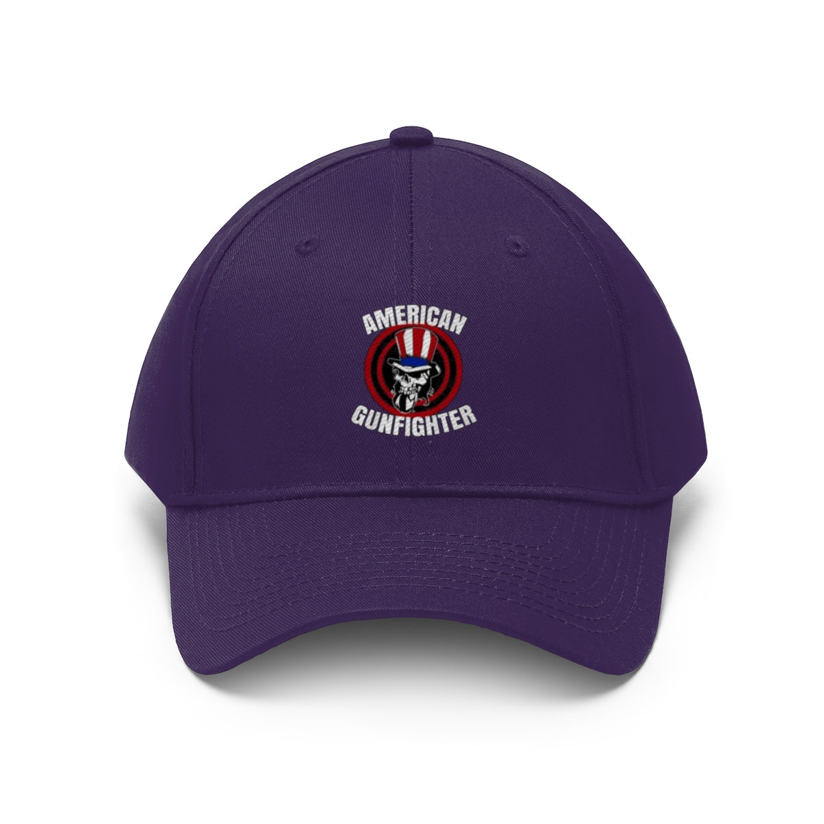 American Gunfighter Twill Cap Western Style Graphic Cap with bold logo on front, perfect for modern cowboys and firearms enthusiasts.
