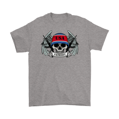 Patriot Skull With USA Helmet, AR-15s And Wings