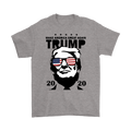 Make America Great Again Trump 2020 t-shirt featuring Trump in patriotic sunglasses with campaign graphics.