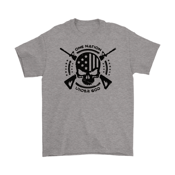 One Nation Under God | USA Skull With Rifles