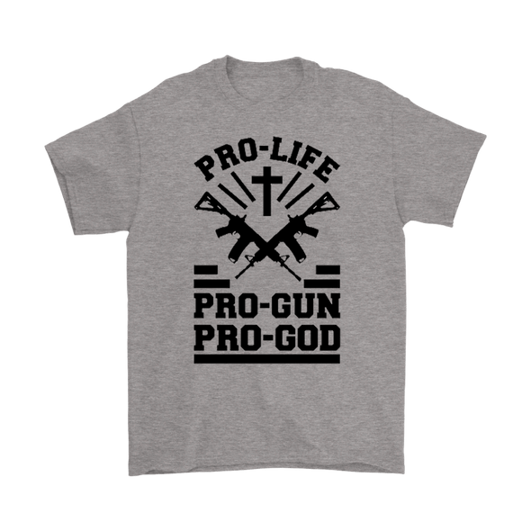 Pro-Life Pro-Gun Pro-God With Cross And AR-15s