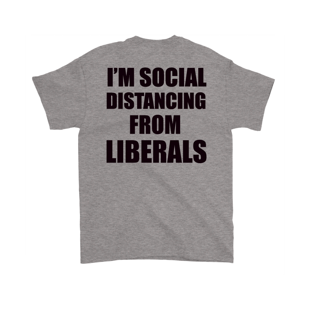 Social Distancing From Liberals White Text Back Cap