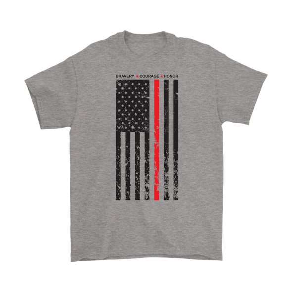 American Flag With Red Stripe * Bravery * Courage * Honor |