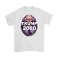 Trump 2020 Cross & Dove Faith Shirt featuring a cross and dove graphic on a white t-shirt.