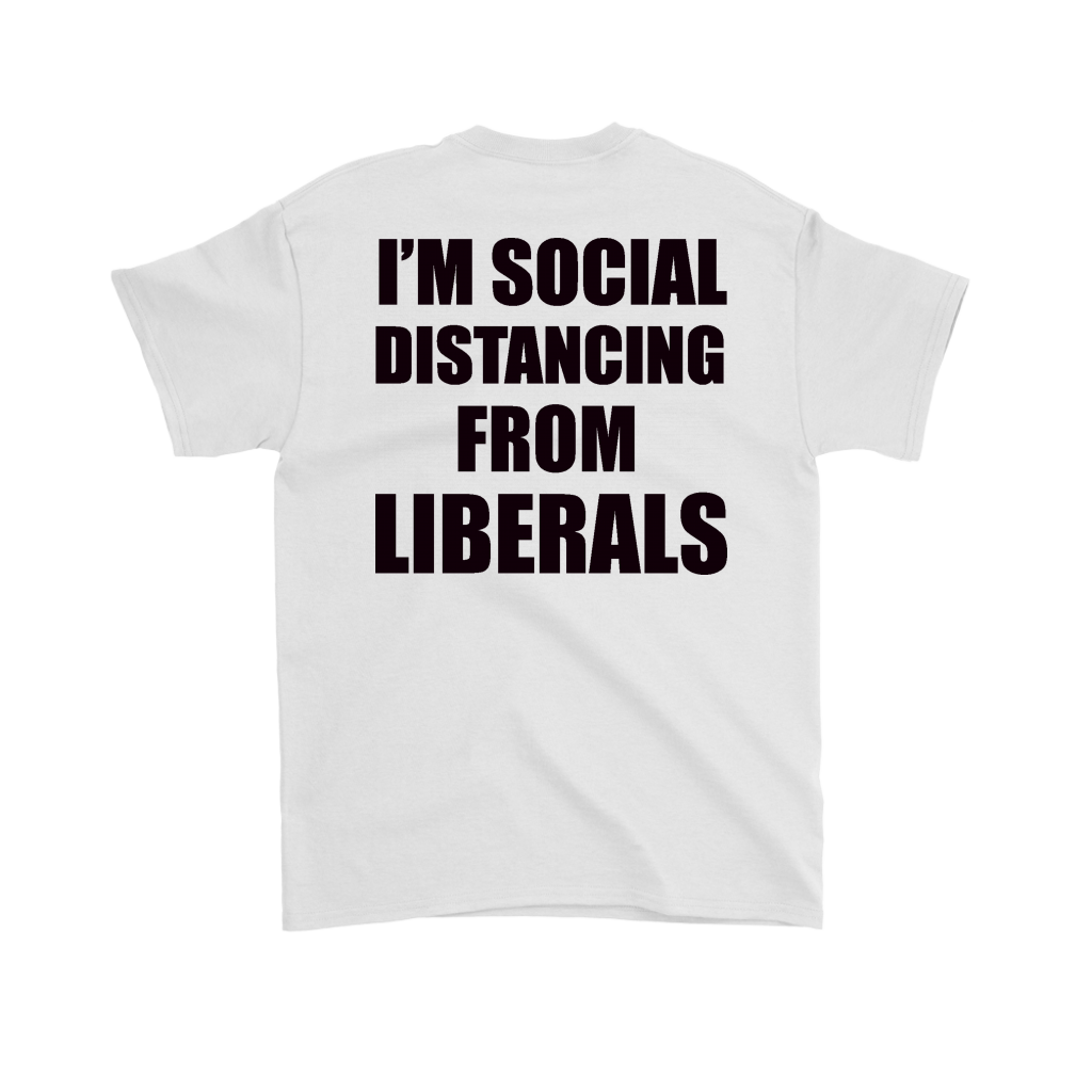 Social Distancing From Liberals White Text Back Cap