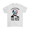 Trump USA Glasses Patriotic Graphic Tee with American flag sunglasses and bold statement print on white shirt