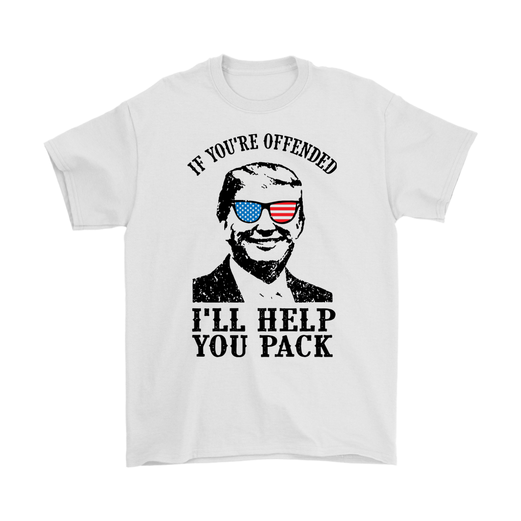 Trump USA Glasses Patriotic Graphic Tee with American flag sunglasses and bold statement print on white shirt