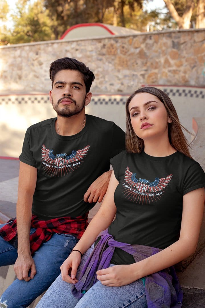 Don't Tread On Me 1776 On American Flag Eagle