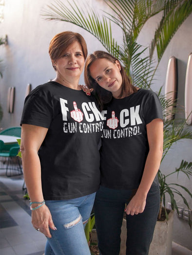 Fuck Gun Control With Red Middle Finger