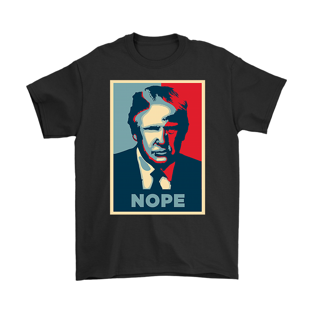 Nope Trump Bold Political Statement Graphic Tee Shirt featuring bold artwork for political expression.