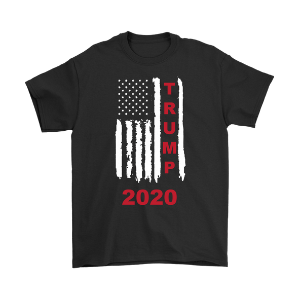 Trump 2020 Red On Distressed American Flag