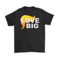 Love Big With Hair 2 Trump Humor Statement Tee with graphic and bold text, casual black crewneck shirt.