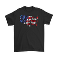 Protect America's Borders Patriotic Shirt featuring USA map design with American flag colors.