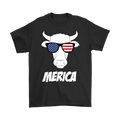 Merica Cow With American Flag Sunglasses
