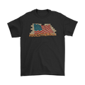 Build The Wall Bold Statement Design T-shirt with American flag graphic