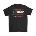 Donald Trump Keep America Great 2020 Graphic on black t-shirt featuring iconic campaign slogan.