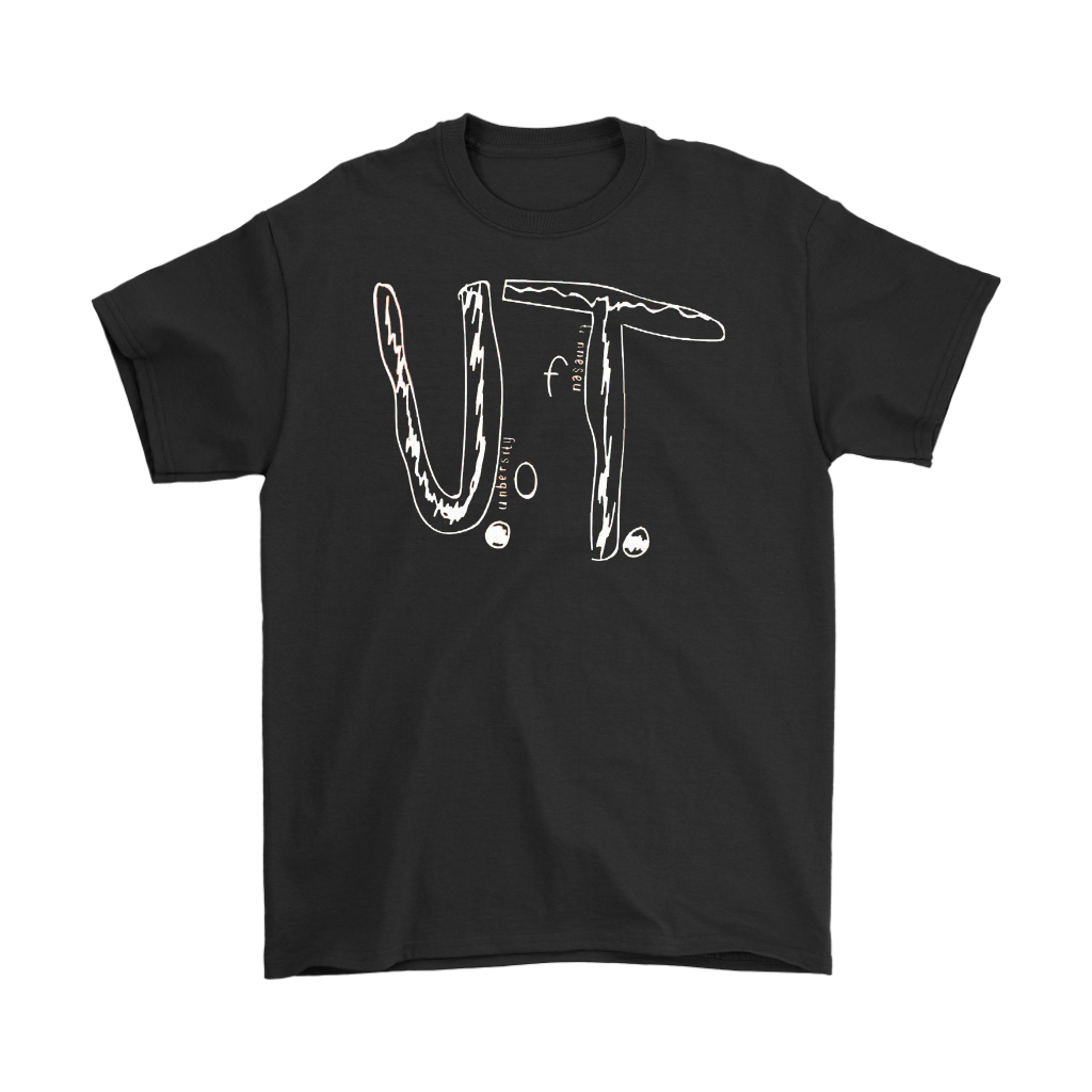University Of Tennessee Anti-Bullying Tee featuring large 'U.T.' print on black cotton shirt with seamless collar and tearaway label.