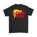 Love Big With Trump Hair 2 Red t-shirt featuring bold graphic design on black fabric