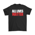 Equality Matters Unity Graphic Tee with bold statement in red and white text on black fabric