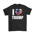 I Heart USA Flag Trump Classic Supporter Graphic Tee on black shirt