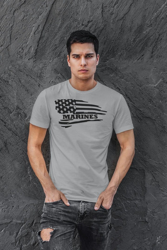 Marines On Distressed American Flag