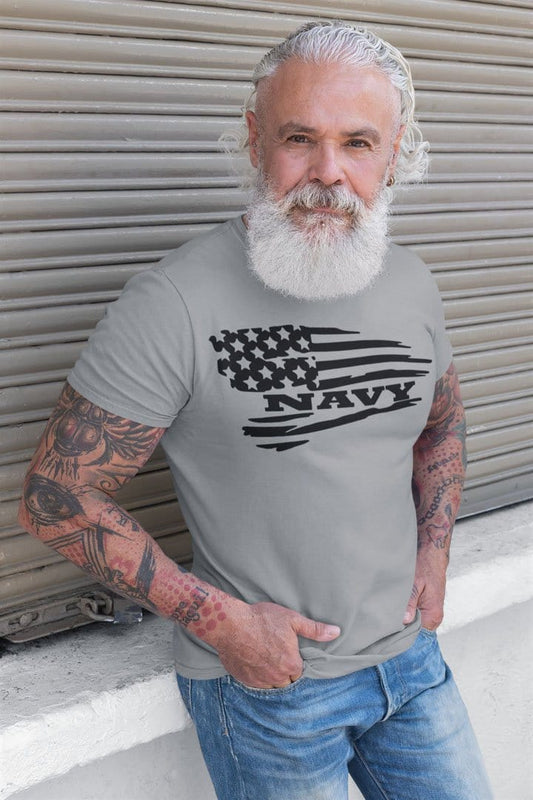 Navy On Distressed American Flag
