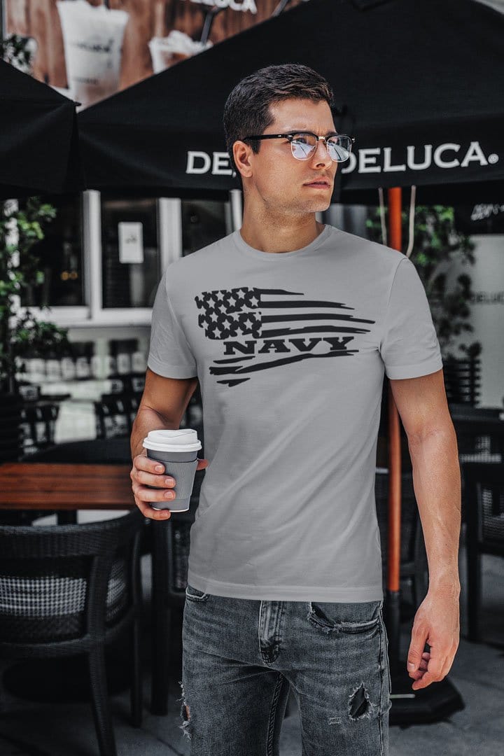 Navy On Distressed American Flag