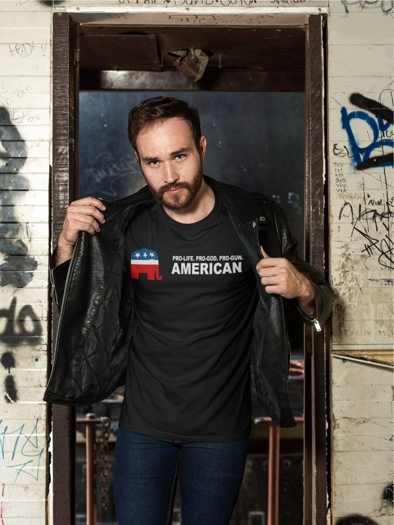 Pro Life Pro God Pro Gun American With GOP Symbol