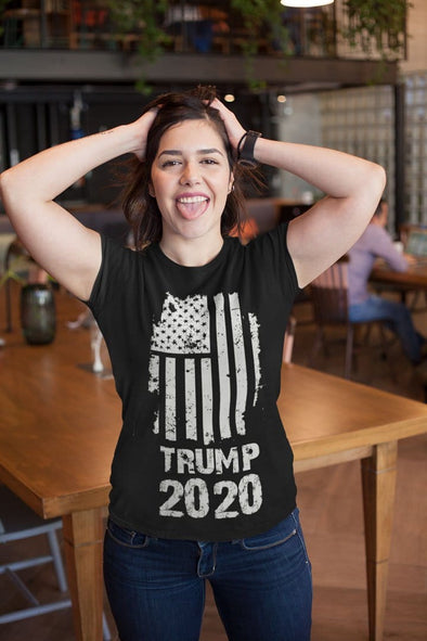 Trump 2020 On Distressed American Flag