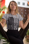 We The People On Distressed American Flag