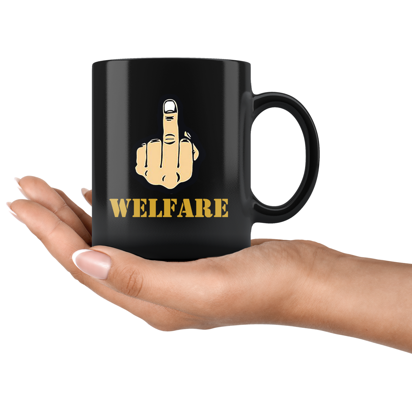 Fuck Welfare With Middle Finger