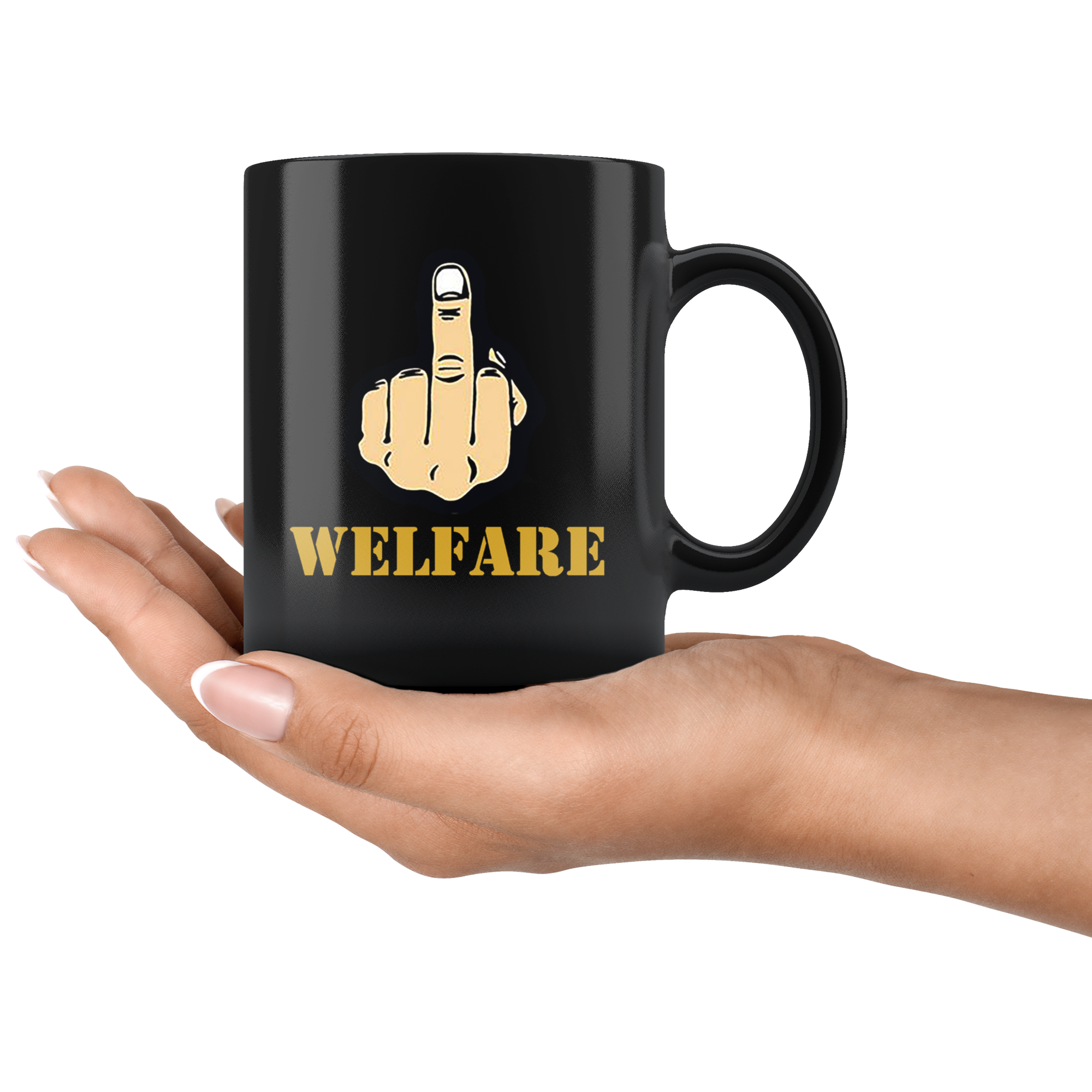 Fuck Welfare With Middle Finger