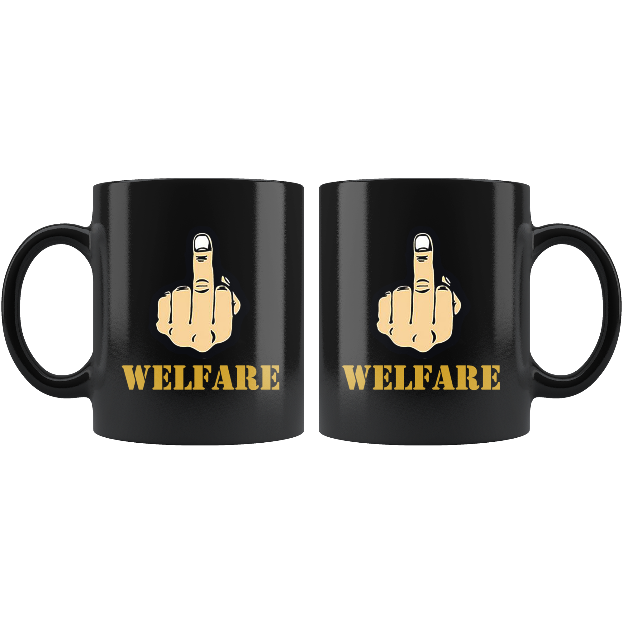 Fuck Welfare With Middle Finger