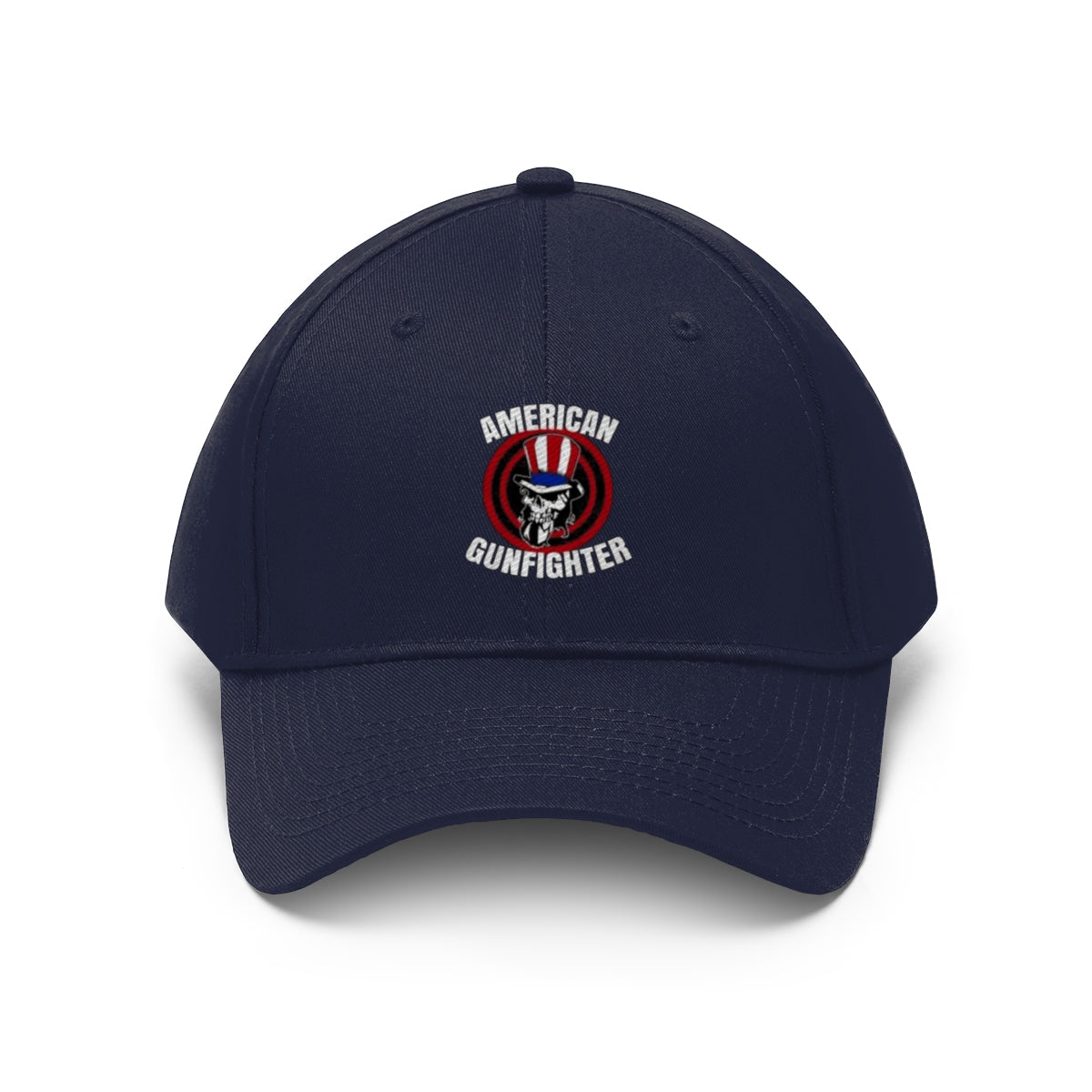 American Gunfighter Twill Cap Western Style Graphic Cap with bold logo on front, ideal for modern cowboys and firearms enthusiasts.